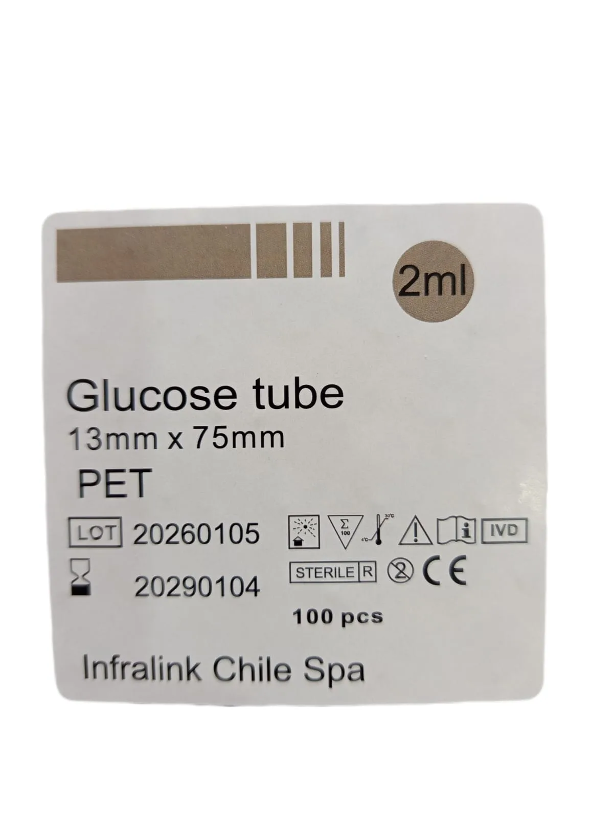 Tubo Tapa Gris al Vacío 2 ml  con Fluoruro de Sodio y Oxalato de Potasio Rack x 100 Unidades
