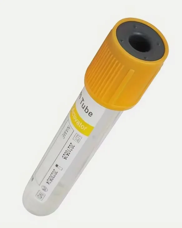 Tubo Tapa Amarilla al Vacío 3,5 ml con Gel Separador Rack x 100 Unidades