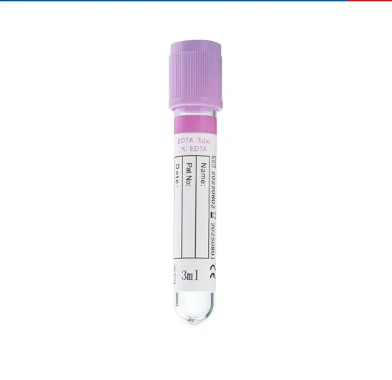 Tubo Tapa Lila al Vacío 3 ml con EDTA K3  Rack x 100 Unidades