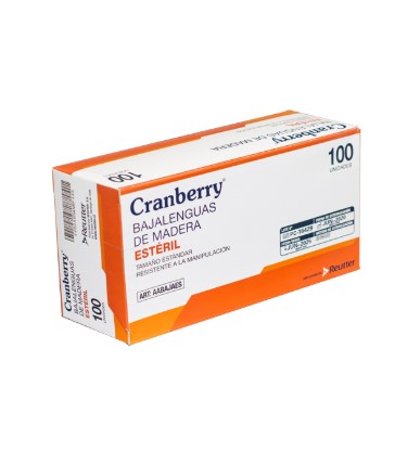 Bajalenguas Estéril Cranberry Caja x 100 Unidades