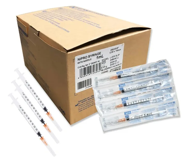 Jeringa 1cc Tuberculina 25G x 5/8 Caja 100 Unidades Nipro