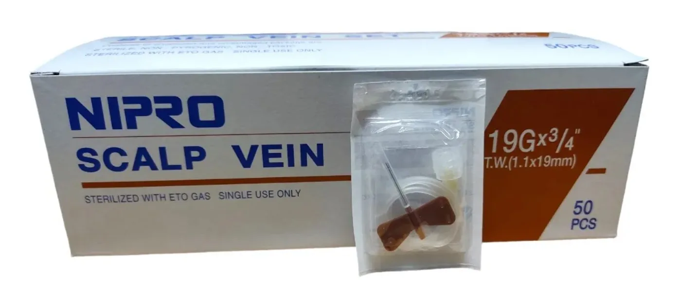 Mariposa Pericraneal Scalp-Vein 19G x 3/4 Caja 50 Unidades Nipro
