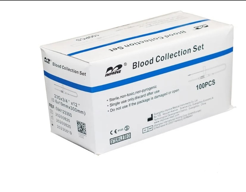 Mariposa 23G x 3/4 con Adaptador Luer Caja 100 Unidades