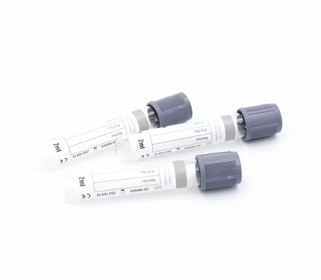 Tubo de Extracción de Sangre Tapa Gris de 2 ml al Vacío Rack x 100 Unidades