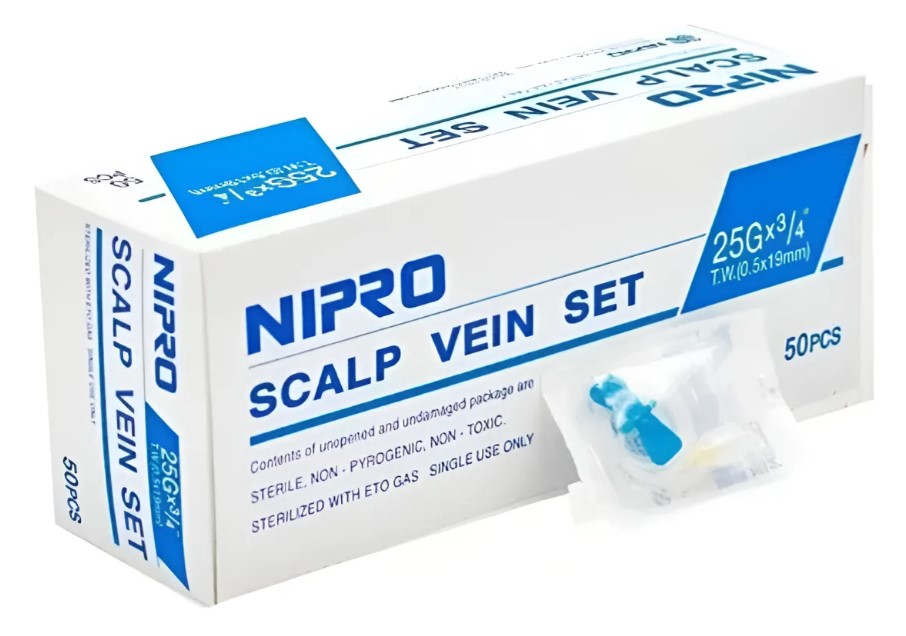 Aguja Mariposa Scalp Vein 25G x 3/4 Caja x 50 Unidades NIPRO