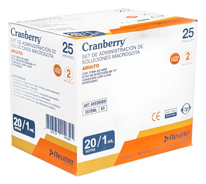 Bajada de Suero Macrogota 20/1 Caja x 25 Unidades