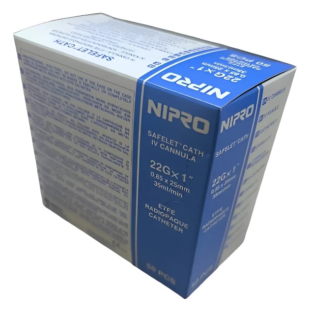 Catéter Intravenoso 22 x 1 " 25 mm Caja x 50 Unidades NIPRO