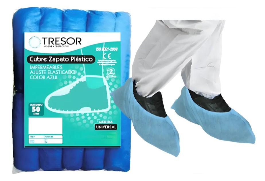 Cubre Zapato Plástico Azul Universal Pack x 100 Unidades TRESOR