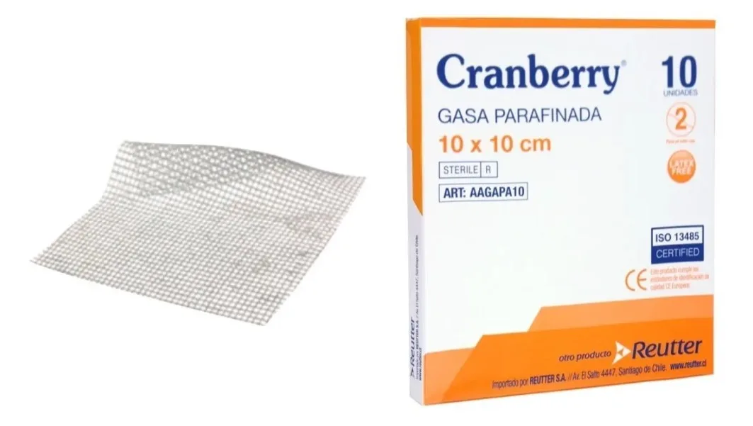 Gasa Parafinada Estéril 10x10 cm Caja x 10 Unidades